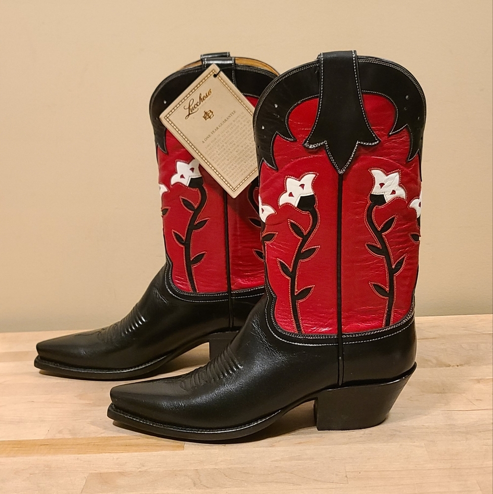 Lucchese Classics Limited Edition Marlboro Cowboy Boots , Womens 7.5 B , Tulip
